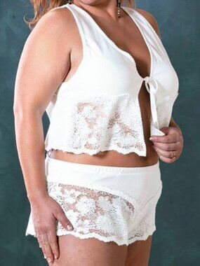 NWT Escante 98071 White 2 pc Cami Set size 1X
